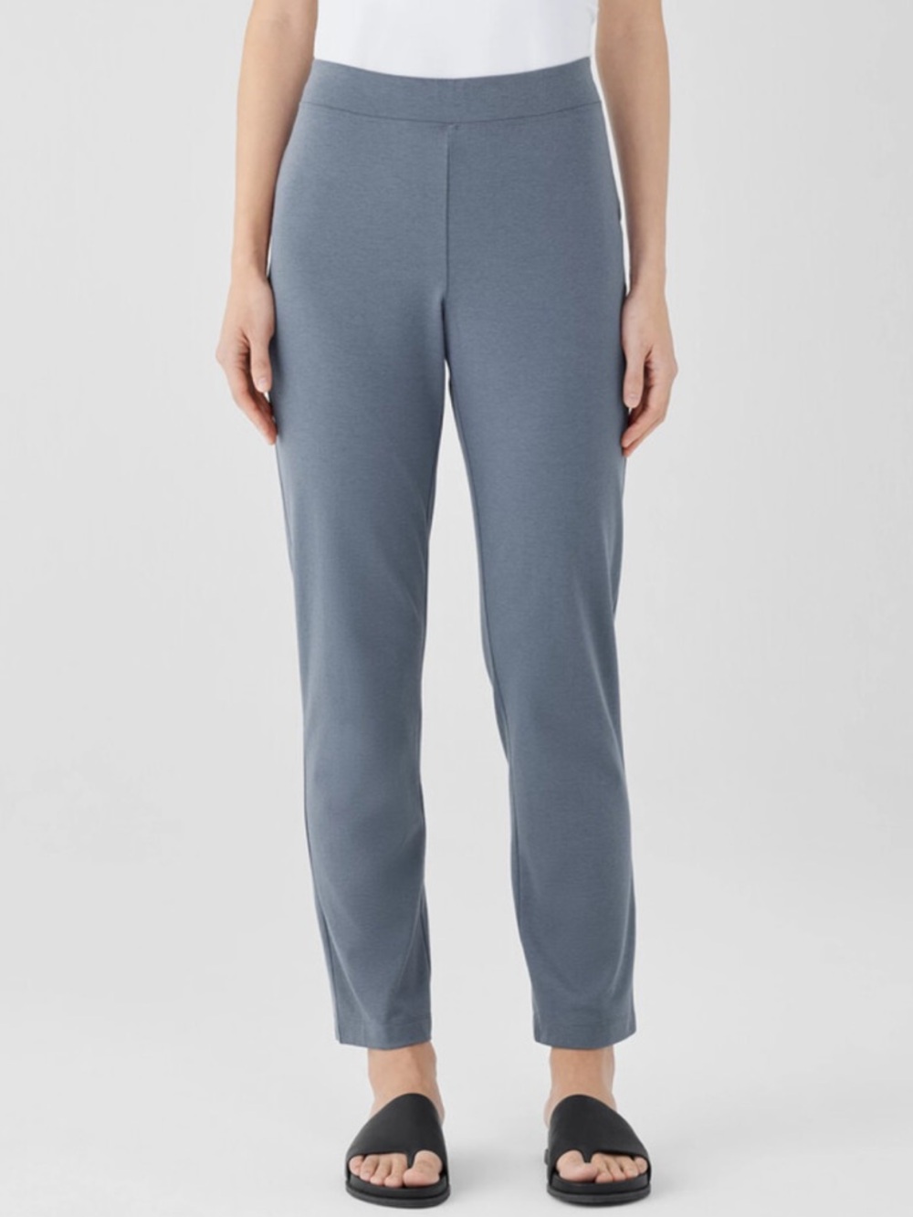 Like New! Eileen Fisher Cotton Blend Ponte Slim Pant (Steel)